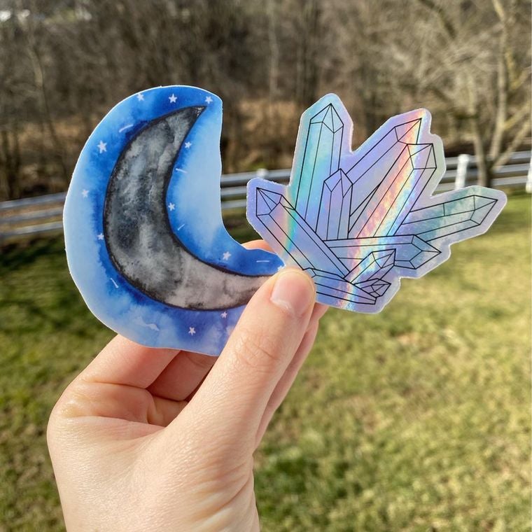 Iridescent Sticker Packs | Moon and Crystal Sticker Pack | Skull and ...