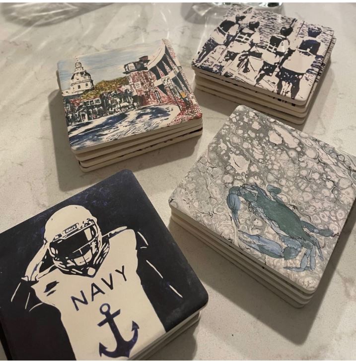 Go Navy Beat Army Art, Coasters & Cards | Annapolis Art | USNA Art