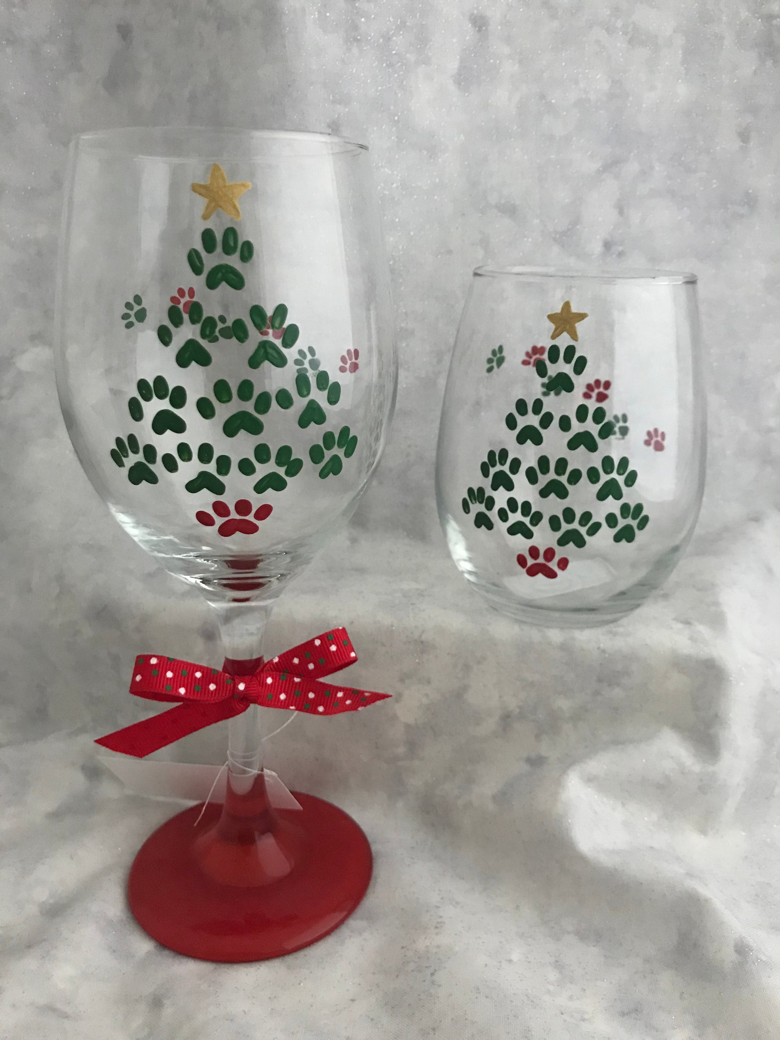 Hand painted snowman wine glasses on sale