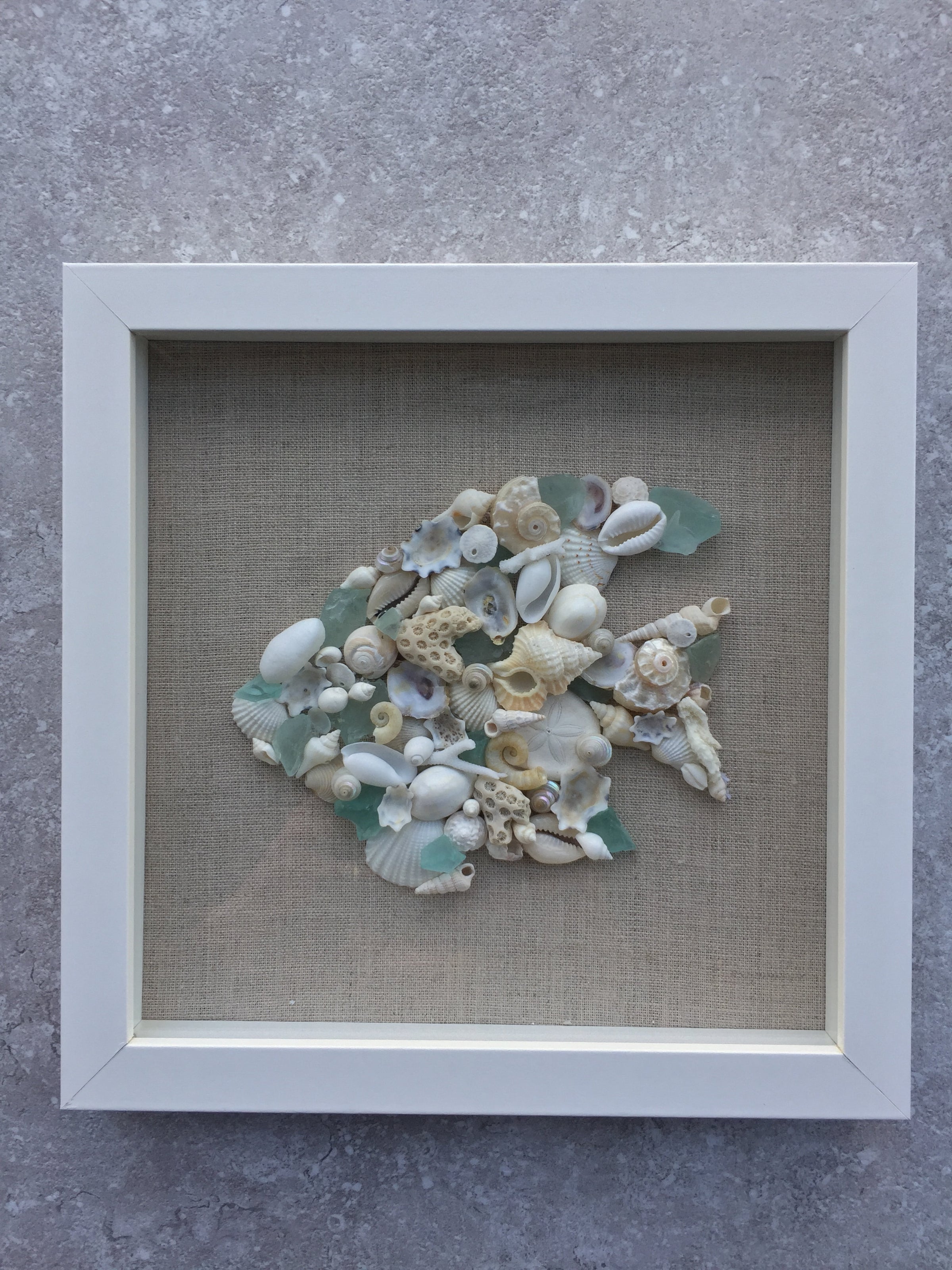 Sea Shell & Sea Glass Sea Creature Art, Coastal Art