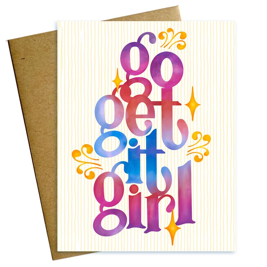 Go Get It Girl Card Congratulations Card Encouragement Card Go get it girl card congratulations card encouragement card
